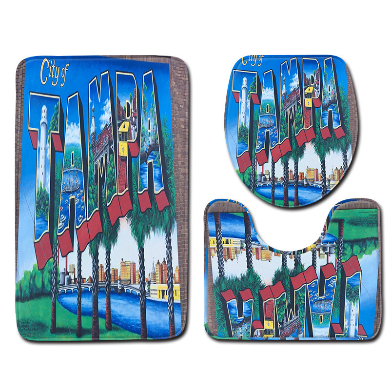 Zeegle vannas istabas paklājiņu komplekts tualetes dekoram Flaneļa pretslīdes vannas grīdas paklājs paklājs vannas istabas piederumi mazgājams moderns paklājs