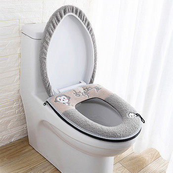 Σετ χαλάκι τουαλέτας Σετ μπάνιου Universal 2 τμχ/σετ Μαξιλάρι + καπάκι Ζεστό μαλακό πλενόμενο Θήκη καθίσματος σκαμπό Χειμερινά μαξιλαράκια μπιντέ