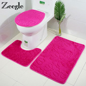 Zeegle 3D reljeefne vannitoavaip libisemisvastane matt WC-le 3 tk Vannitoa matt pestav dušš jalapadjad Vannimati komplekt Vannivaibad