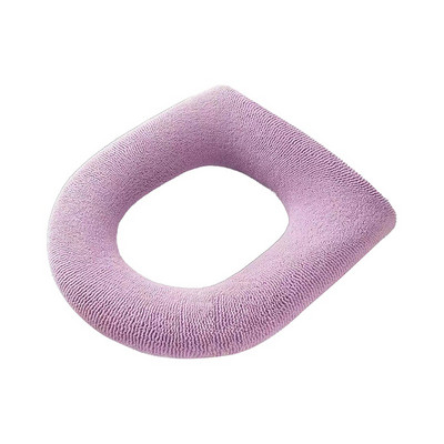 Ziemas siltais tualetes sēdekļa pārvalks Closestool Mat 1 gab Mazgājami vannas istabas piederumi Adīšana Pure Color Mīksts O-formas spilventiņš bidē pārvalks