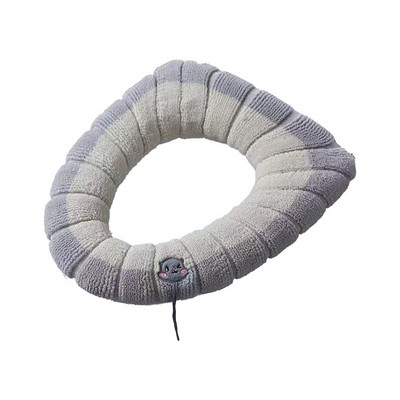 Ziemas siltais tualetes sēdekļa pārvalks Closestool Mat 1 gab Mazgājami vannas istabas piederumi Adīšana Pure Color Mīksts O-formas spilventiņš bidē pārvalks