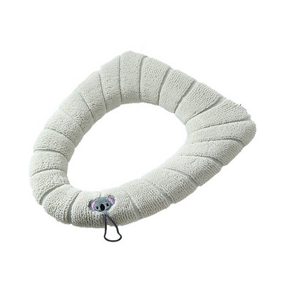 Ziemas siltais tualetes sēdekļa pārvalks Closestool Mat 1 gab Mazgājami vannas istabas piederumi Adīšana Pure Color Mīksts O-formas spilventiņš bidē pārvalks