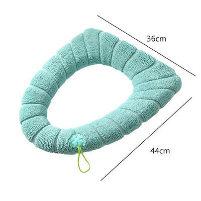 Ziemas siltais tualetes sēdekļa pārvalks Closestool Mat 1 gab Mazgājami vannas istabas piederumi Adīšana Pure Color Mīksts O-formas spilventiņš bidē pārvalks
