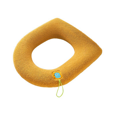 Ziemas siltais tualetes sēdekļa pārvalks Closestool Mat 1 gab Mazgājami vannas istabas piederumi Adīšana Pure Color Mīksts O-formas spilventiņš bidē pārvalks