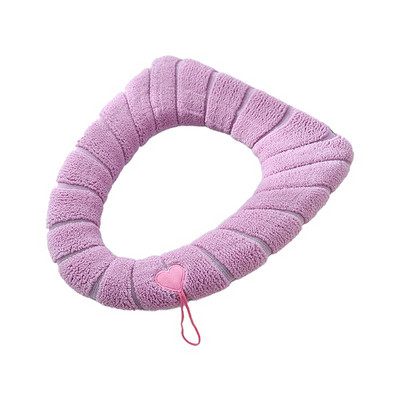 Ziemas siltais tualetes sēdekļa pārvalks Closestool Mat 1 gab Mazgājami vannas istabas piederumi Adīšana Pure Color Mīksts O-formas spilventiņš bidē pārvalks