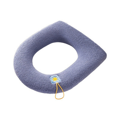 Ziemas siltais tualetes sēdekļa pārvalks Closestool Mat 1 gab Mazgājami vannas istabas piederumi Adīšana Pure Color Mīksts O-formas spilventiņš bidē pārvalks