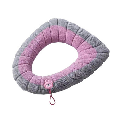 Ziemas siltais tualetes sēdekļa pārvalks Closestool Mat 1 gab Mazgājami vannas istabas piederumi Adīšana Pure Color Mīksts O-formas spilventiņš bidē pārvalks