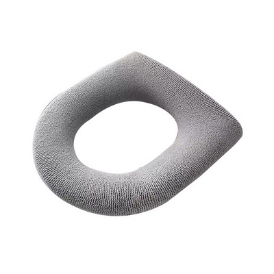 Ziemas siltais tualetes sēdekļa pārvalks Closestool Mat 1 gab Mazgājami vannas istabas piederumi Adīšana Pure Color Mīksts O-formas spilventiņš bidē pārvalks