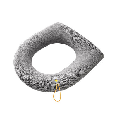 Ziemas siltais tualetes sēdekļa pārvalks Closestool Mat 1 gab Mazgājami vannas istabas piederumi Adīšana Pure Color Mīksts O-formas spilventiņš bidē pārvalks