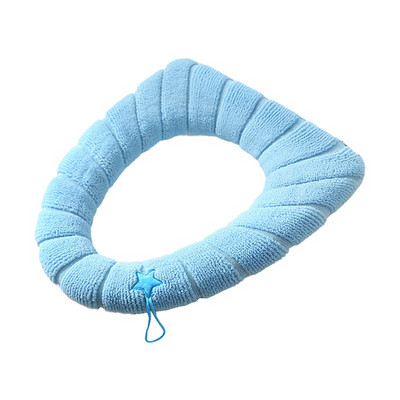 Ziemas siltais tualetes sēdekļa pārvalks Closestool Mat 1 gab Mazgājami vannas istabas piederumi Adīšana Pure Color Mīksts O-formas spilventiņš bidē pārvalks