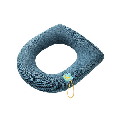 Ziemas siltais tualetes sēdekļa pārvalks Closestool Mat 1 gab Mazgājami vannas istabas piederumi Adīšana Pure Color Mīksts O-formas spilventiņš bidē pārvalks