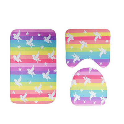 Zeegle neklizajuća prostirka za kupaonicu, kamena cigla, otisnuta prostirka za kupaonicu, set kupaonskih tepiha od 3 komada, upijajuća prostirka za WC, kupaonske podne prostirke