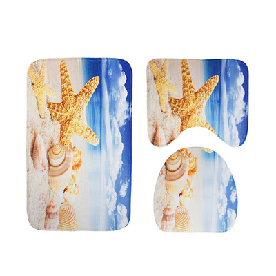 Zeegle neklizajuća prostirka za kupaonicu, kamena cigla, otisnuta prostirka za kupaonicu, set kupaonskih tepiha od 3 komada, upijajuća prostirka za WC, kupaonske podne prostirke