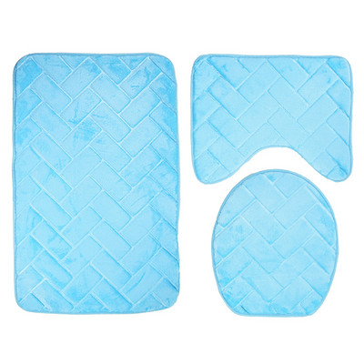 Zeegle 3gab/komplekts Vannas istabas paklājiņš putu sūklis vannas paklājs Pretslīdošs vannas istabas grīdas paklāji Tualetes paklāji Mazgājami vannas istabas paklāji vannas paklāji