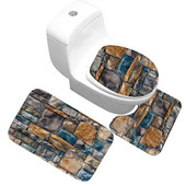 Zeegle 3D Stone mäluvahust vannimattide komplekt libisemiskindel WC vannimatid Vannitoa WC-vaibad Kodusisustus Dušimatid