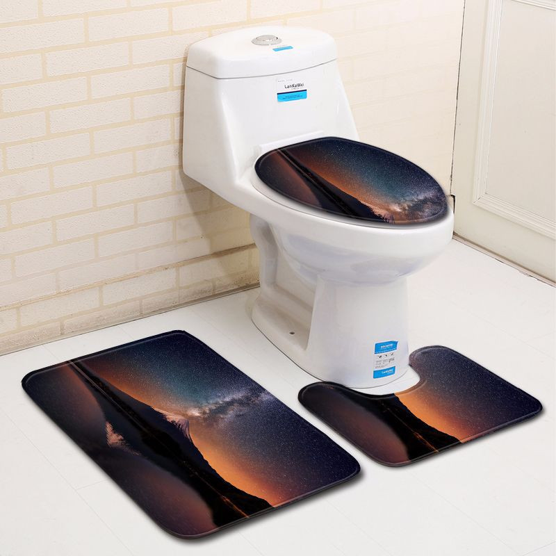 Zeegle 3gab Creative vannas paklāju komplekts mazgājams vannas istabas paklāja tualete U veida paklājiņš Mikrošķiedras pjedestāls vannas istabas paklāja komplekts grīdas paklājs