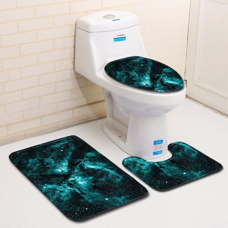 Zeegle 3gab Creative vannas paklāju komplekts mazgājams vannas istabas paklāja tualete U veida paklājiņš Mikrošķiedras pjedestāls vannas istabas paklāja komplekts grīdas paklājs