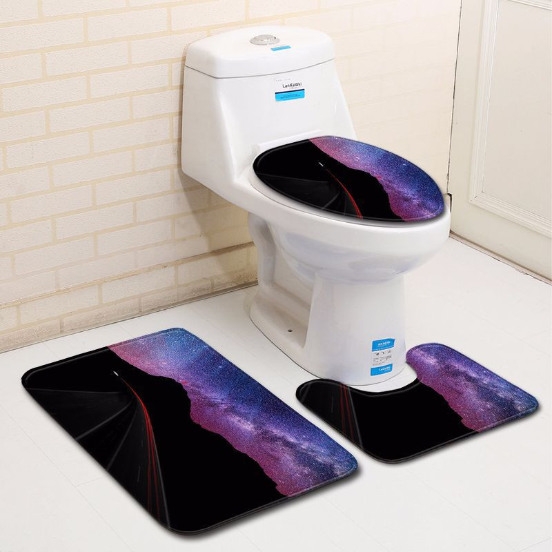 Zeegle 3gab Creative vannas paklāju komplekts mazgājams vannas istabas paklāja tualete U veida paklājiņš Mikrošķiedras pjedestāls vannas istabas paklāja komplekts grīdas paklājs