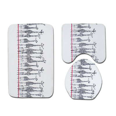 Zeegle 3gab Paklājiņi tualetei Žirafe Vannas Paklājiņa Komplekts Vannas istabas Paklājs Neslīdošs Vannas istabas Paklāji Tualetes Vāks Pārvalks Dušas Paklājiņš Vannas istabas Paklājs