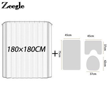 Класически коледен декор за дома Постелка за баня и комплект завеси за душ Килим за баня Покривало за тоалетна седалка Подложка за баня Неплъзгаща се подова подложка
