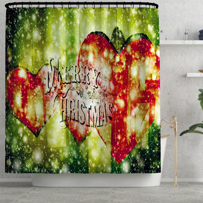 Klasisks Ziemassvētku mājas dekors vannas paklājiņš un dušas aizkaru komplekts Vannas istabas paklājs tualetes sēdekļa pārklāja paklājiņš vannas istabas neslīdošs grīdas paklājiņš