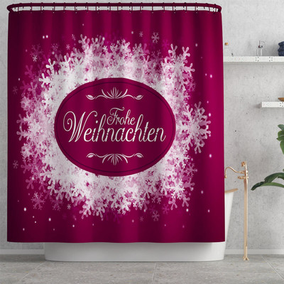 Klasisks Ziemassvētku mājas dekors vannas paklājiņš un dušas aizkaru komplekts Vannas istabas paklājs tualetes sēdekļa pārklāja paklājiņš vannas istabas neslīdošs grīdas paklājiņš