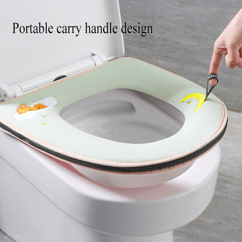 Tualetes sēdeklis Four Seasons Universāla vannas istabas tualete ar rokturi Mazgājams sabiezināts tualetes sēdeklis ar rāvējslēdzēju Tualetes sēdeklis Vannas istaba