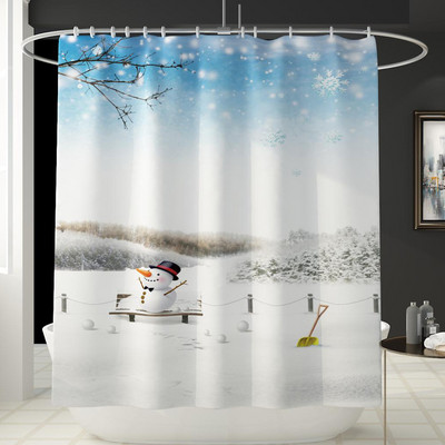 Zeegle Printed Snow Men vannas paklājiņa komplekts tualetes U veida paklājs Pretslīdošs vannas durvju paklājs grīdas paklājs tualetes dekors paklāja komplekts vāks tualetes pārvalks