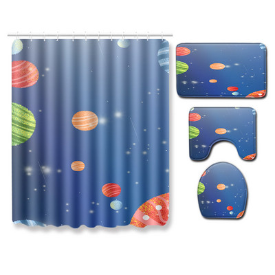 Zeegle vannas istabas paklājiņu komplekts mazgājams vannas dušas aizkaru komplekts tualetes sēdekļa pārvalks Pretslīdošs tualetes durvju paklājiņš putekļu necaurlaidīgs dušas istabas paklājs