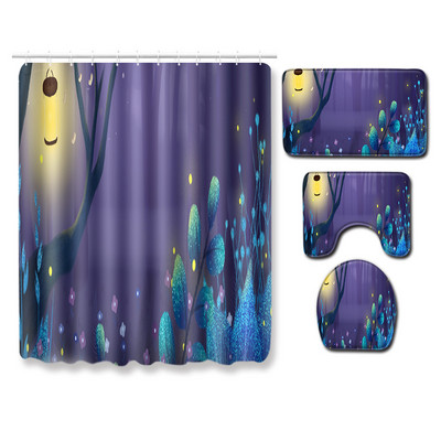 Zeegle vannas istabas paklājiņu komplekts mazgājams vannas dušas aizkaru komplekts tualetes sēdekļa pārvalks Pretslīdošs tualetes durvju paklājiņš putekļu necaurlaidīgs dušas istabas paklājs