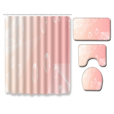 Zeegle vannas istabas paklājiņu komplekts mazgājams vannas dušas aizkaru komplekts tualetes sēdekļa pārvalks Pretslīdošs tualetes durvju paklājiņš putekļu necaurlaidīgs dušas istabas paklājs