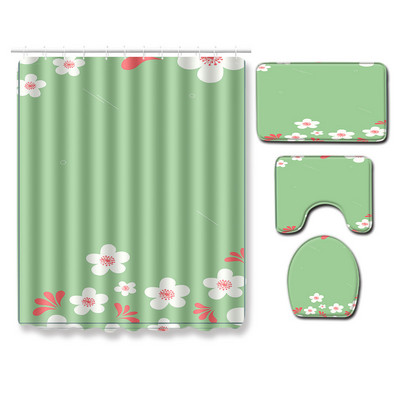 Zeegle vannas istabas paklājiņu komplekts mazgājams vannas dušas aizkaru komplekts tualetes sēdekļa pārvalks Pretslīdošs tualetes durvju paklājiņš putekļu necaurlaidīgs dušas istabas paklājs