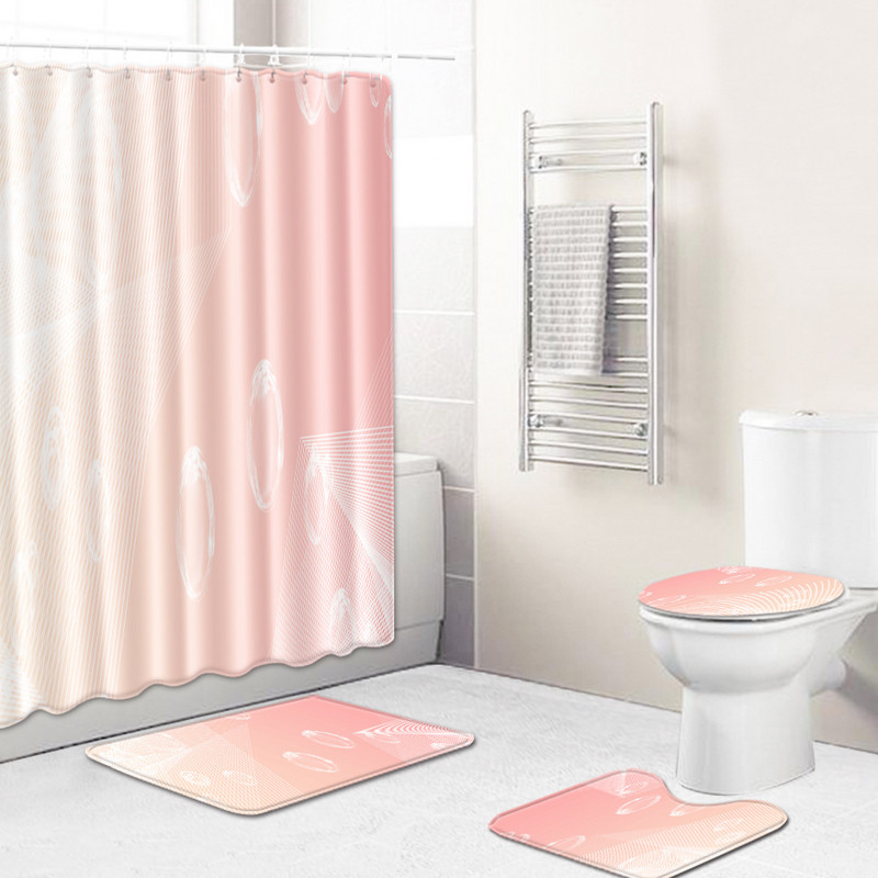 Zeegle vannas istabas paklājiņu komplekts mazgājams vannas dušas aizkaru komplekts tualetes sēdekļa pārvalks Pretslīdošs tualetes durvju paklājiņš putekļu necaurlaidīgs dušas istabas paklājs