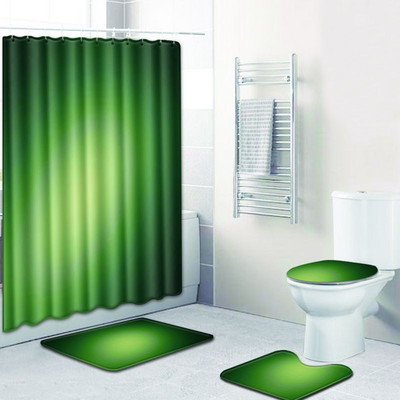 Zeegle vannas aizkaru komplekts 4 gab tualetes paklājiņa komplekts ūdensnecaurlaidīgs dušas aizkaru pjedestāla paklājs, mikrošķiedras vannas istabas kāju paklājs, kāju paklājiņš