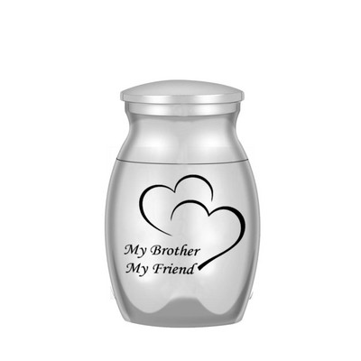 24 Stilu komplekts ar 3 gab. Mini Urnas cilvēku pelniem Kremācijas piemiņas trauks Metāla piemiņas lolojumdzīvnieku pelnu turētājs Sudrabs