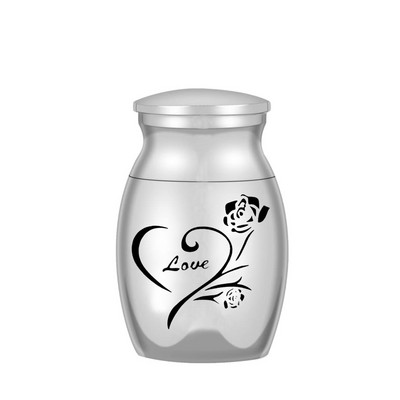 24 Stilu komplekts ar 3 gab. Mini Urnas cilvēku pelniem Kremācijas piemiņas trauks Metāla piemiņas lolojumdzīvnieku pelnu turētājs Sudrabs