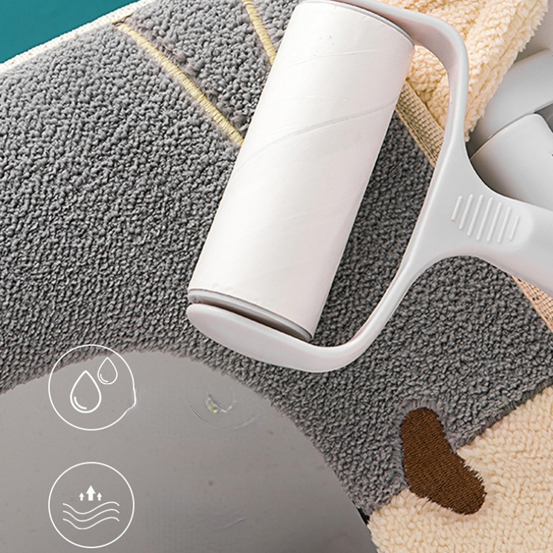 Cute Kitten Pattern tualetes sēdekļa pārklājs ar gredzenu Universāls tualetes spilvens ar rāvējslēdzēju plīša tualetes sēdekļa paklājiņš vannas istabas aksesuāri