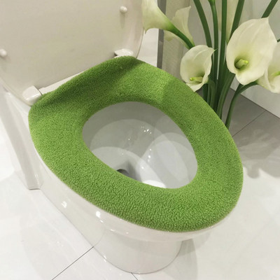 Udobna, mekana, raznobojna WC garnitura za kupaonicu, podebljana periva navlaka za WC sjedala, WC podloga, topla zimska O prsten Setovi noša