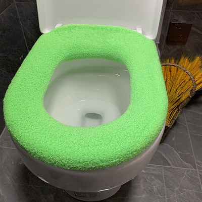 Udobna, mekana, raznobojna WC garnitura za kupaonicu, podebljana periva navlaka za WC sjedala, WC podloga, topla zimska O prsten Setovi noša