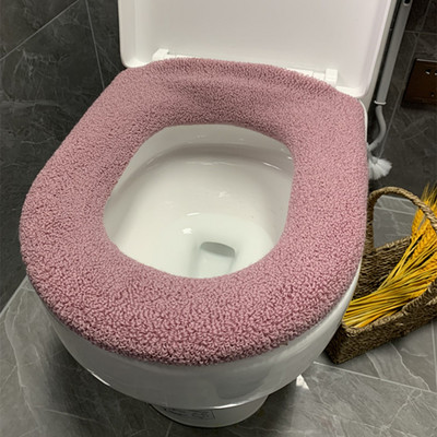 Udobna, mekana, raznobojna WC garnitura za kupaonicu, podebljana periva navlaka za WC sjedala, WC podloga, topla zimska O prsten Setovi noša