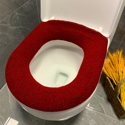 Udobna, mekana, raznobojna WC garnitura za kupaonicu, podebljana periva navlaka za WC sjedala, WC podloga, topla zimska O prsten Setovi noša