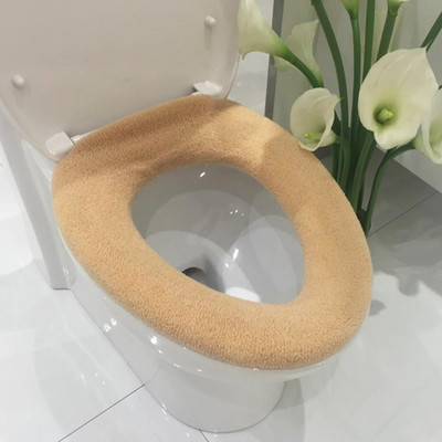 Udobna, mekana, raznobojna WC garnitura za kupaonicu, podebljana periva navlaka za WC sjedala, WC podloga, topla zimska O prsten Setovi noša