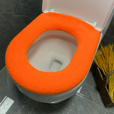 Udobna, mekana, raznobojna WC garnitura za kupaonicu, podebljana periva navlaka za WC sjedala, WC podloga, topla zimska O prsten Setovi noša