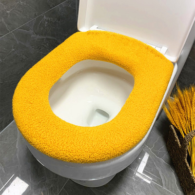Udobna, mekana, raznobojna WC garnitura za kupaonicu, podebljana periva navlaka za WC sjedala, WC podloga, topla zimska O prsten Setovi noša