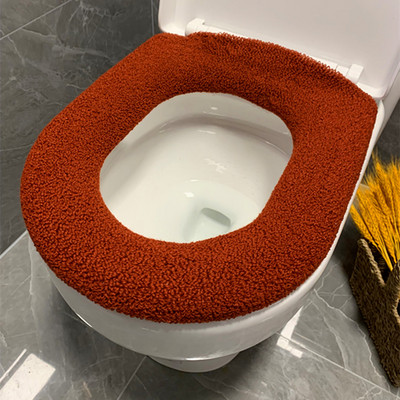 Udobna, mekana, raznobojna WC garnitura za kupaonicu, podebljana periva navlaka za WC sjedala, WC podloga, topla zimska O prsten Setovi noša