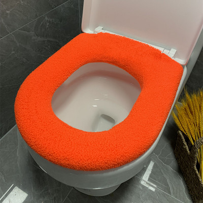 Udobna, mekana, raznobojna WC garnitura za kupaonicu, podebljana periva navlaka za WC sjedala, WC podloga, topla zimska O prsten Setovi noša
