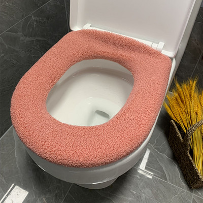 Udobna, mekana, raznobojna WC garnitura za kupaonicu, podebljana periva navlaka za WC sjedala, WC podloga, topla zimska O prsten Setovi noša