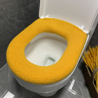 Udobna, mekana, raznobojna WC garnitura za kupaonicu, podebljana periva navlaka za WC sjedala, WC podloga, topla zimska O prsten Setovi noša