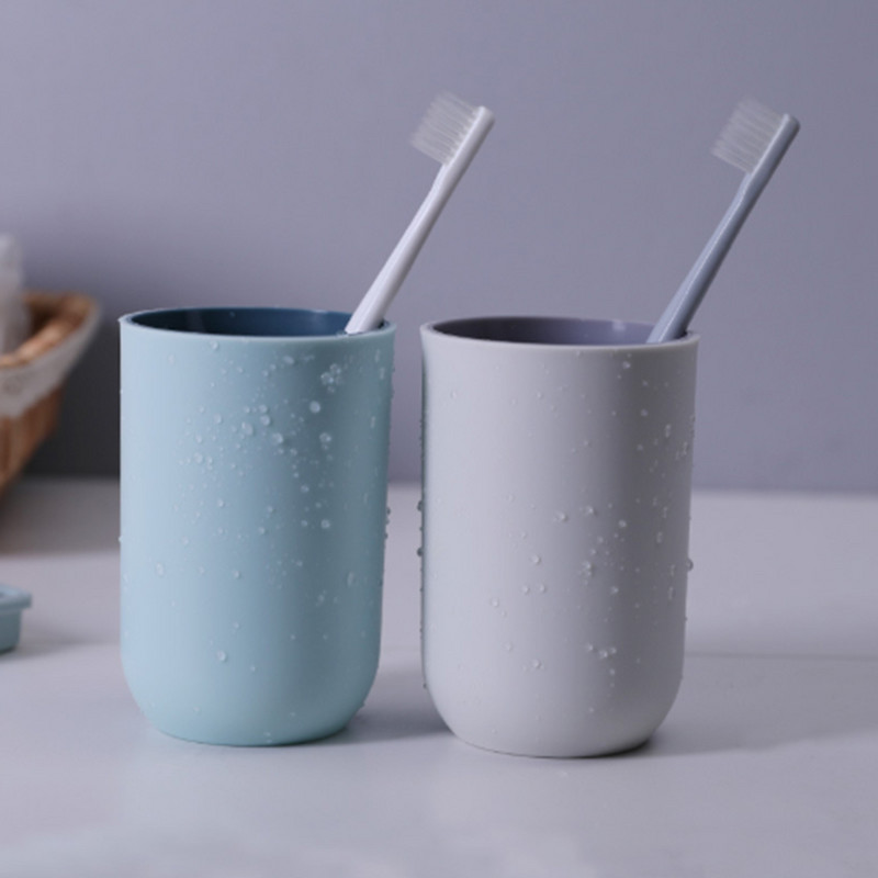 Vienkāršs Ziemeļvalstu ceļojumu pārnēsājams zobu birstes krūze vannas istabai plastmasas zobu birstes turētājs Glabāšanas organizatora krūze vannas istabas komplekti vannas istabai