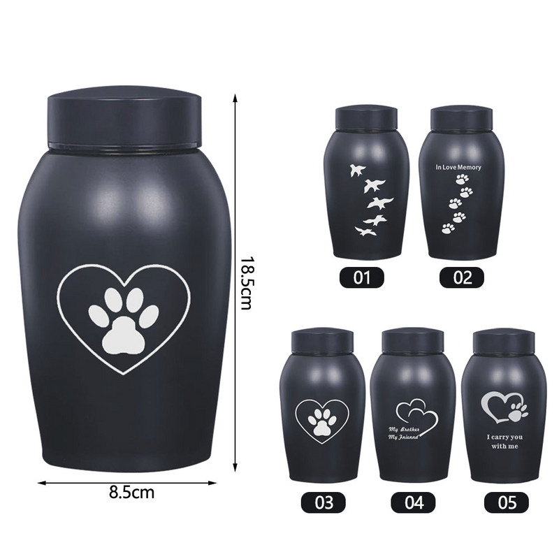 Nerūsējošā tērauda urnas Mājdzīvnieki Suņi Kaķi Putni Peles Kremēšana Pelni Urna Piemiņas zārks Kolumbārijs Mājdzīvnieku piemiņas vietas Mājdzīvnieku urnas